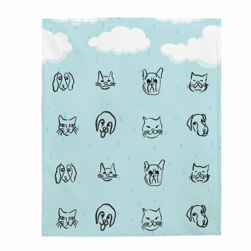 It's Raining Cats and Dogs Plush Blanket