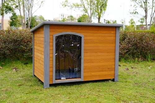 45' winter warm outdoor indoor dog house, made of solid wood, plastic