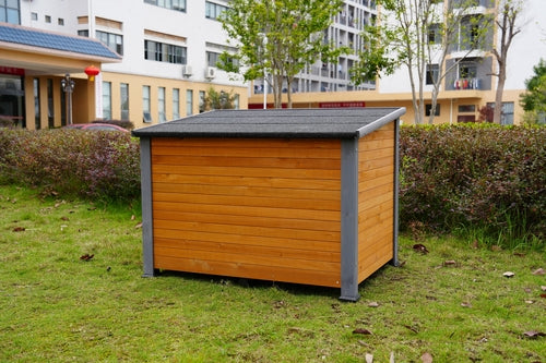 45' winter warm outdoor indoor dog house, made of solid wood, plastic